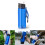 (1) 650ml Outdoor Direct Drinking Water Purifier Bottle with Compass - Blue 2