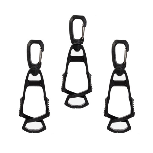(3) Multi-function Anti-drop Glove Clips - Black
