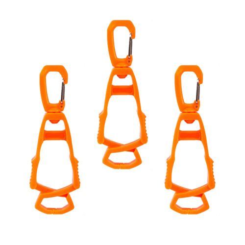 (3) Multifunctional Anti-drop Glove Clips - Orange
