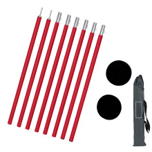 (1 set) 2m awning support aluminum pole - red 2 ball heads