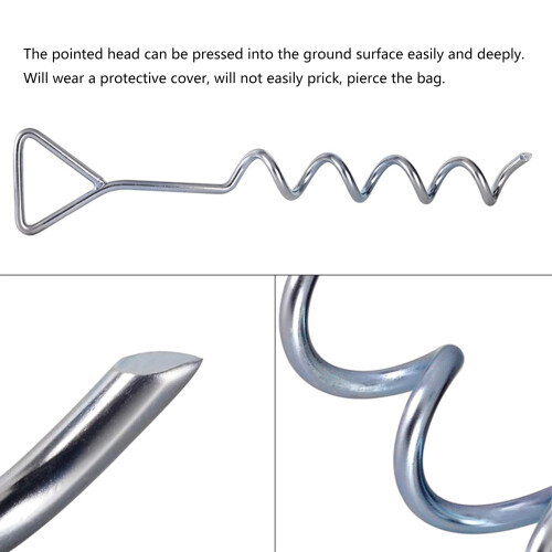 (1) Outdoor trampoline fixing device anti-fall camping dog tether spiral ground spike - triangular head ground spike 2
