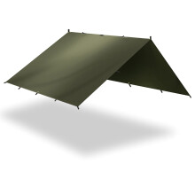 (1 set) Multifunctional awning outdoor camping equipment sunshade and sun protection portable multi-hanging awning cover - black plastic olive green