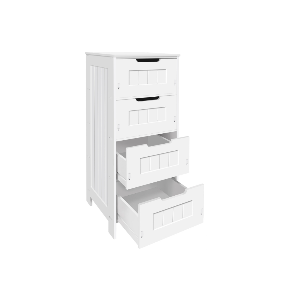 Youseahome Chest Of Drawer Bathroom Storage Pvc Storage Cabinet With 4 Drawers Free Standing Storage Cupboard Home Bedroom Organiser Furniture