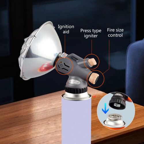 (1 set) Mini Portable Gas Heater Cassette Type - Black 2