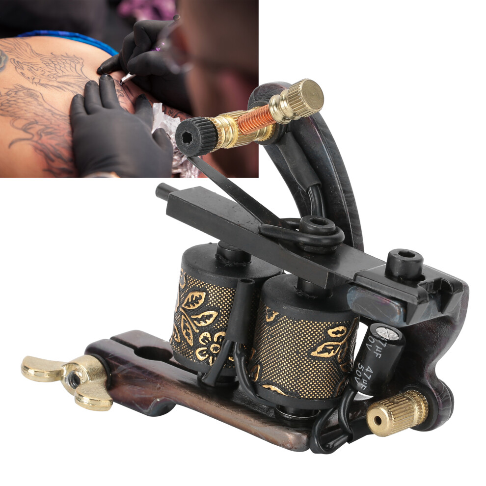 Carbon Steel Liner Shader Tattoo Coil Machine for Artists, 10 Turns