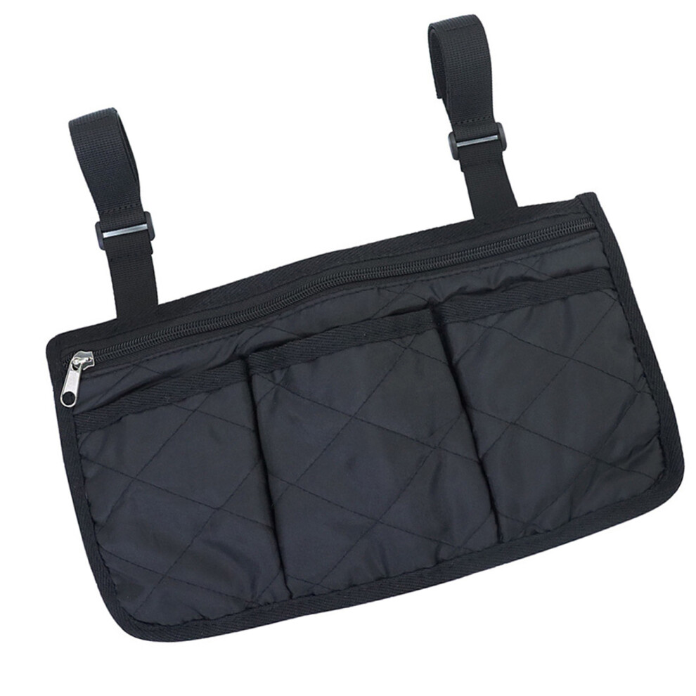 (1) Wheelchair armrest side hanging storage bag