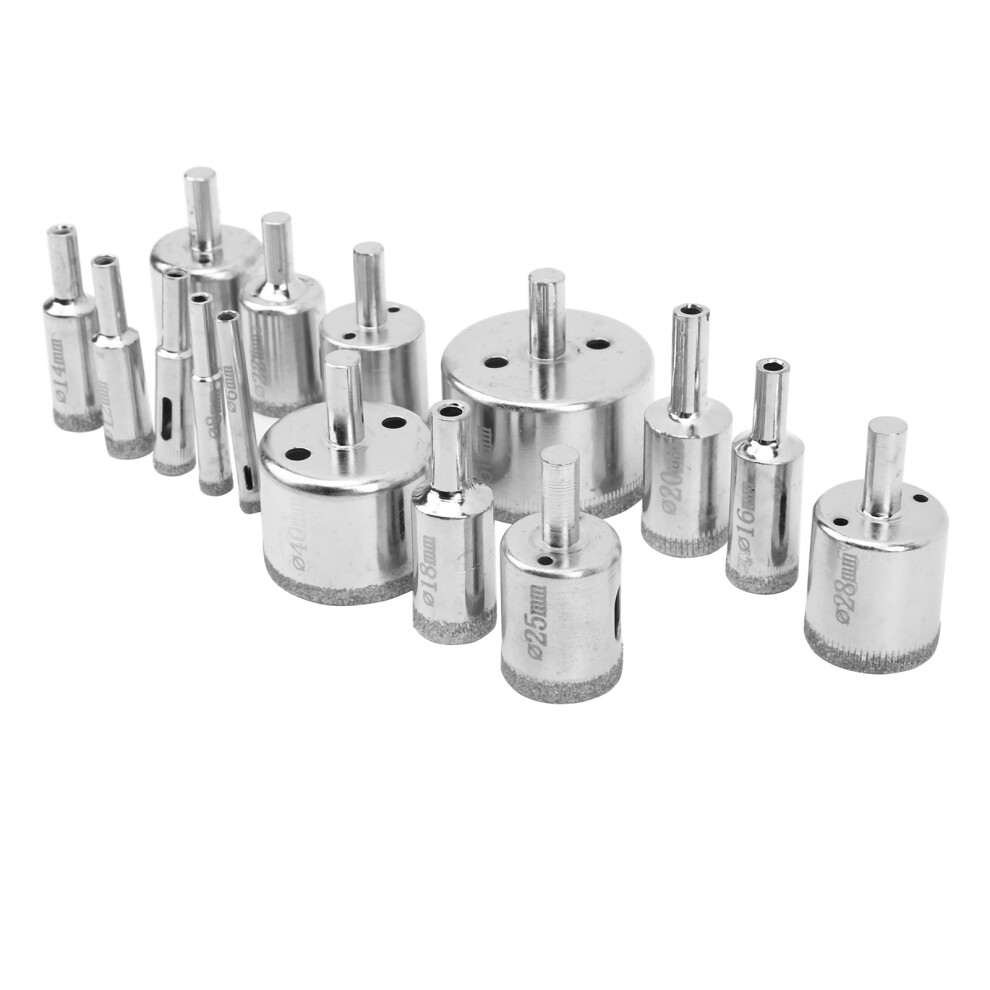 15Pcs Diamond Drill Bit Set For Marble & Ceramic, 0.2-2.0In 8101333736856