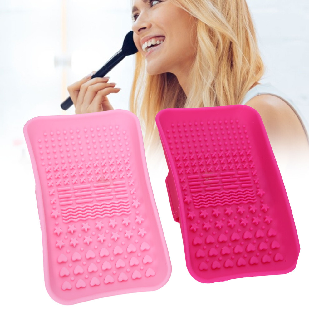 2pcs Silicone Brush Cleaning Pads for Makeup Brushes - Cosmetic Wash Mats