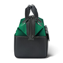 Sac à outils vert à grande ouverture de 16 pouces en 600D, 14 poches