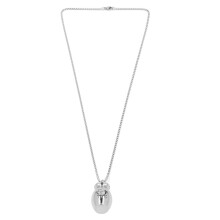 Collana urna per animali domestici, piccola, 25x15 mm, incisa, acciaio inossidabile.