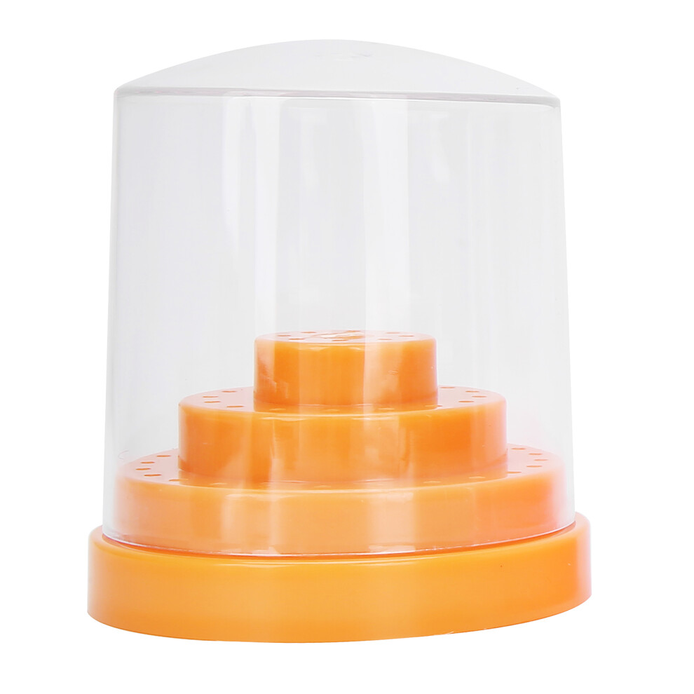 4pcs Nail Drill Bits Storage Box, 48 Holes, 7.9x7.9x9.5cm
