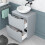 NES Home Nes Home 600mm Freestanding Matte Grey Vanity Unit Ceramic Round Basin 3