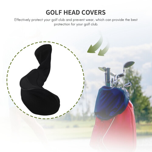Lot de 3 couvre-clubs de golf noirs pour bois de parcours 1, 3 et 5 2