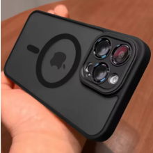 (BLACK, For iPhone 14 Plus) Magnetic Luxury Lens Protector Case For iPhone 14