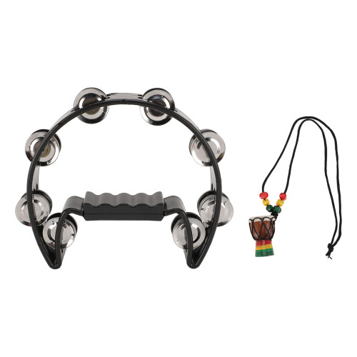 Halbmond-Handtrommel ABS-Schale, schwarze Schellen 2