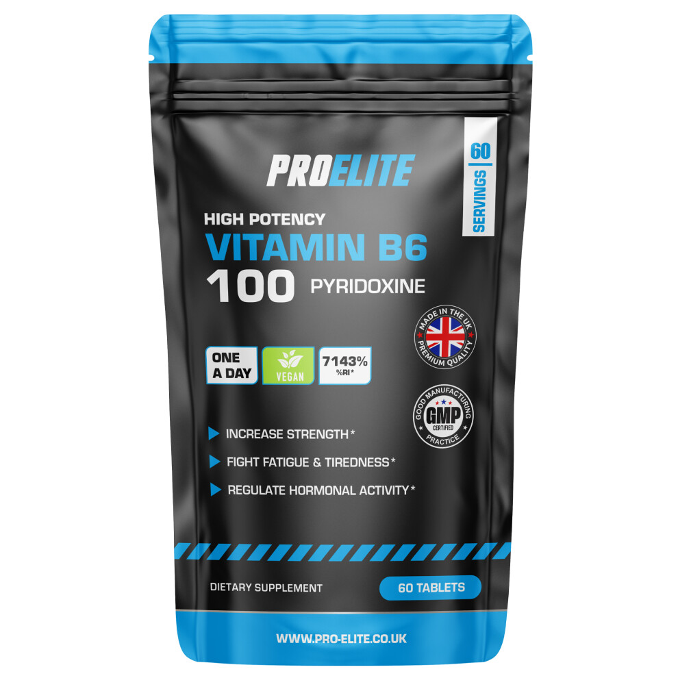 Pro Elite (60 Tablets) Vitamin B6 100Mg Vegan Tablets Hormone Balance