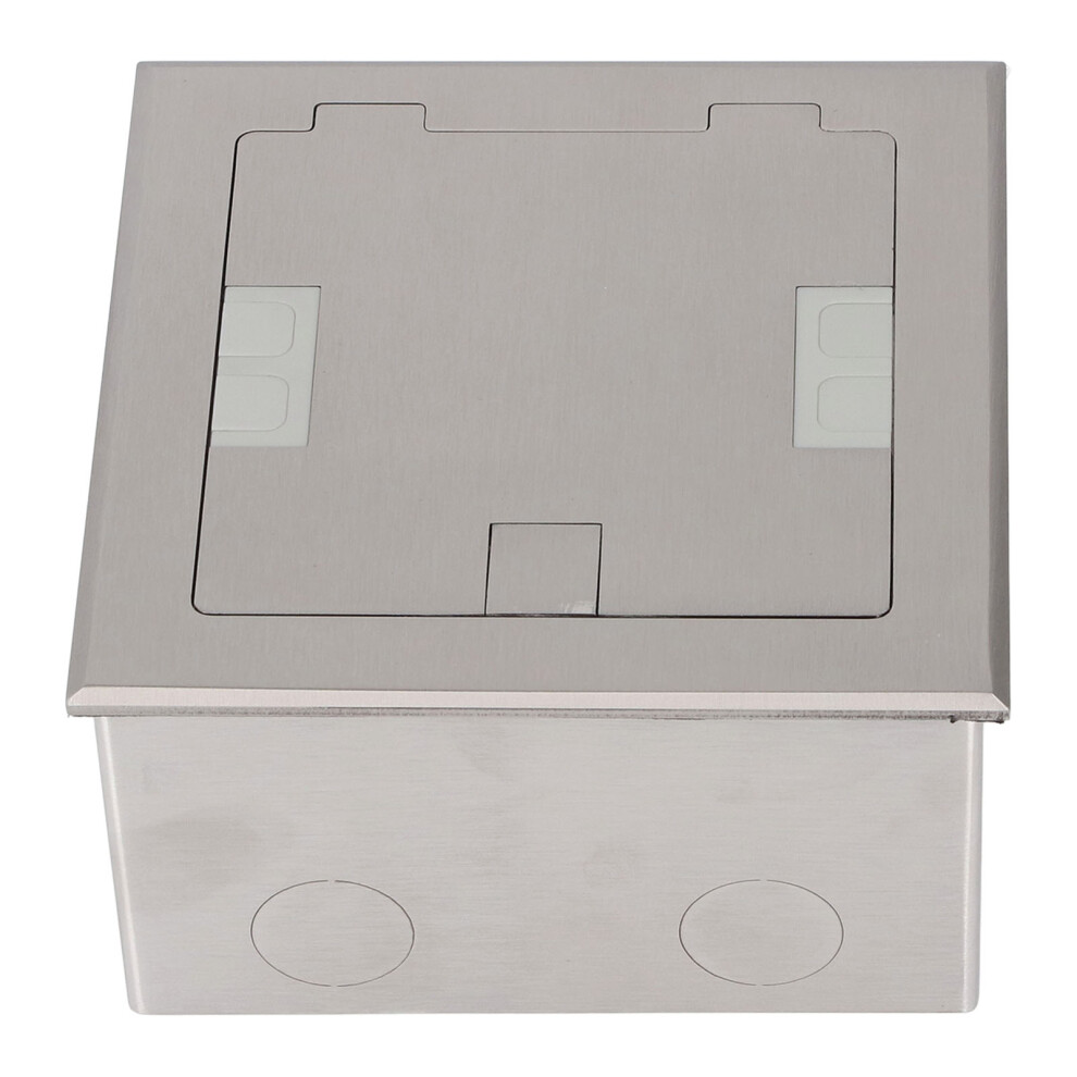 Dual Outlet Floor Box 2500W 16A With Usb & Lan Port 79Mm Stainless 4111333752040