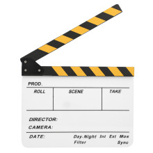 Photography Clapperboard 30x25CM Yellow Stripe White Film Director Tool