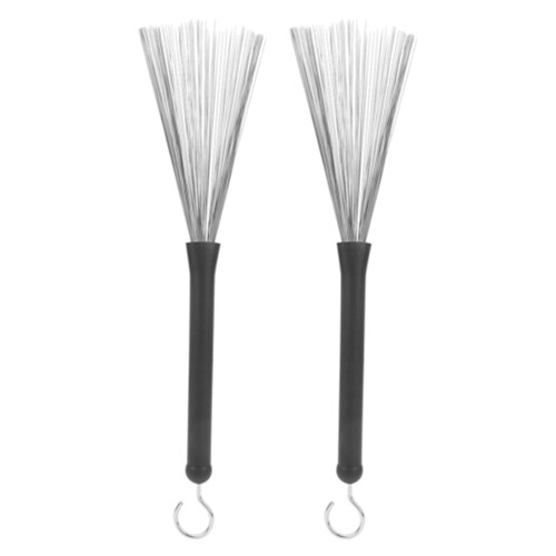 Durable Rubber-Tipped Retractable Drum Brushes for Jazz Music 2Pcs 1