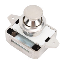Loquet à bouton-poussoir pour armoire couleur nickel perlé pour camping-cars