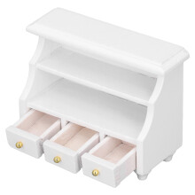 1/12 Comodino per casa delle bambole, bianco, 87x37x67mm