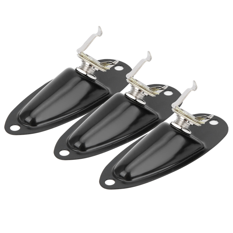 3Pcs Alloy Electric Guitar Jack Socket for Electric Bass 8.1x3.2cm Black-image-OPC-PJCJNC8-NEW