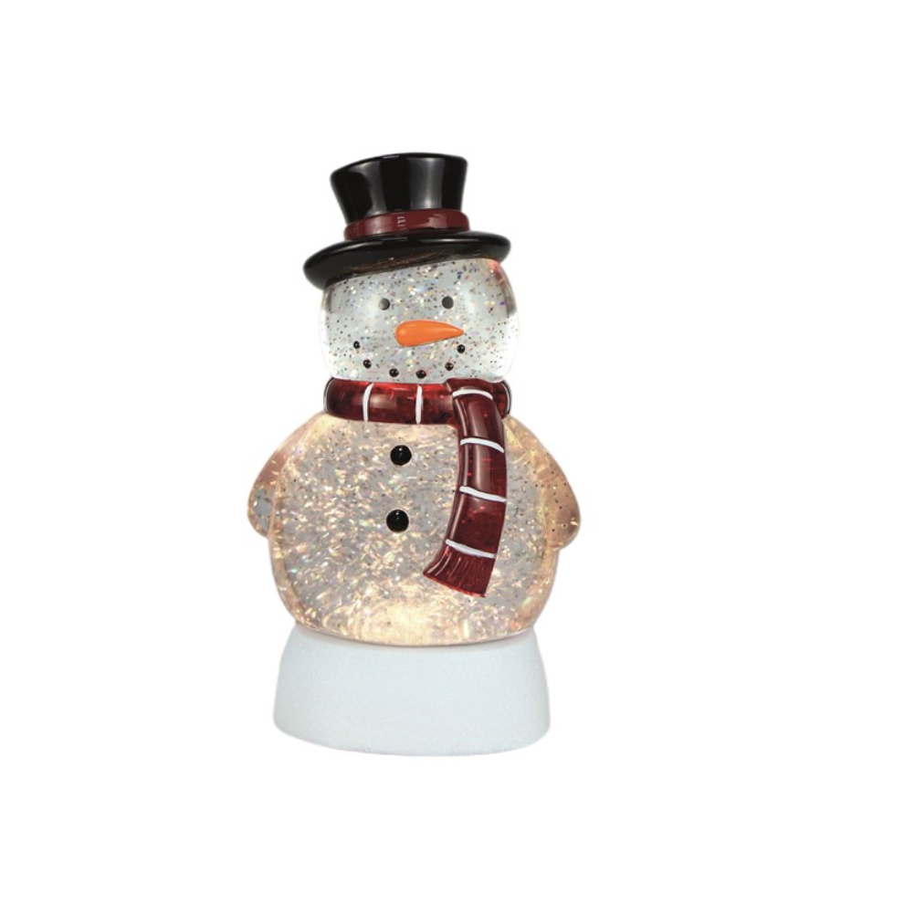 Straits Festive Sparkle Snowman Water Spinner Christmas Decoration Red/White