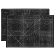 2Pcs A3 Black Cutting Mats PVC Pad for Crafts, Drawing, and Filing