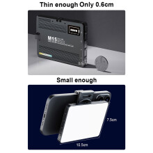 M15 5W Zweifarben-Fotolampe Taschen-LED-Leuchte 3000K-9900K Farbtemperatur stufenlos dimmbar mit 72 LED-Perlen 1/4 Zoll Schraubbefestigunge