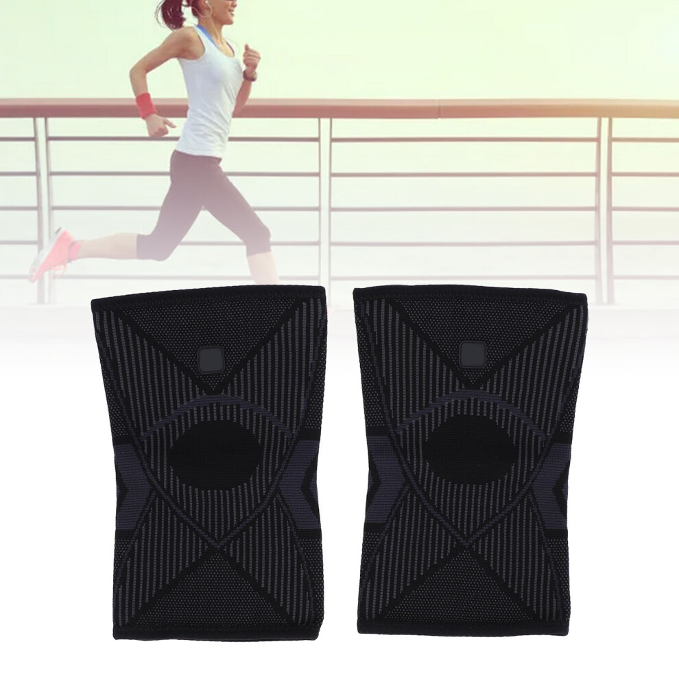 Black Pair Of Knee Braces For Pain Relief Nylon Breathable Sleeve Xl