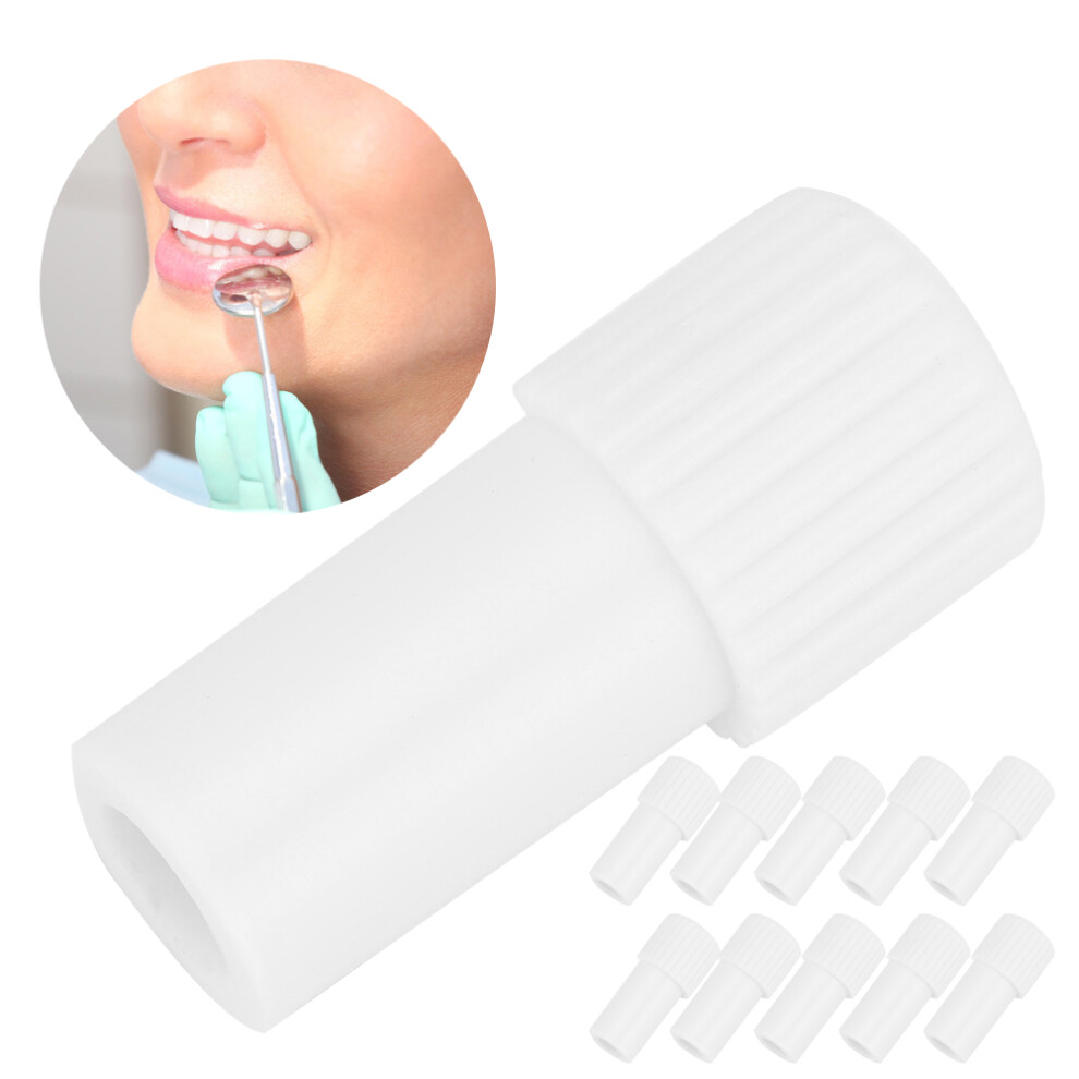 White 10Pcs Dental Saliva Suction Tube Converter 11Mm To 6.5Mm