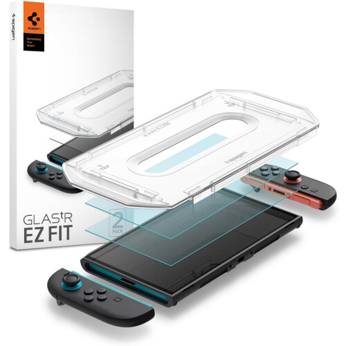 Spigen Spigen Glaster EZ Fit Screen Protector for Nintendo Switch 2 7.9" 2 Pack - AGL10156