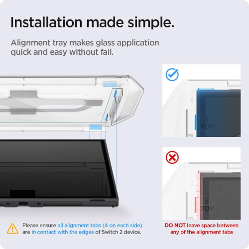 Spigen Spigen Glaster EZ Fit Screen Protector for Nintendo Switch 2 7.9" 2 Pack - AGL10156 2