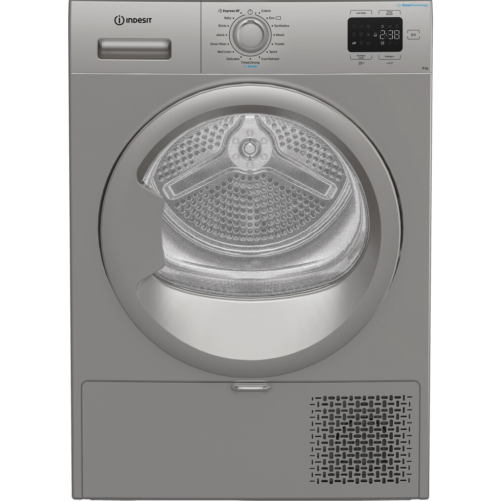 Indesit C YSD 82D SS UK 8kg Heat Pump Tumble Dryer - Silver - Image 2