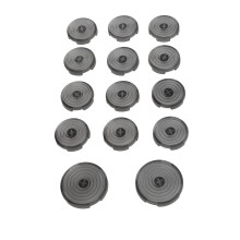 14 pièces de capuchons de touches 22.5/28.5mm transparent noir