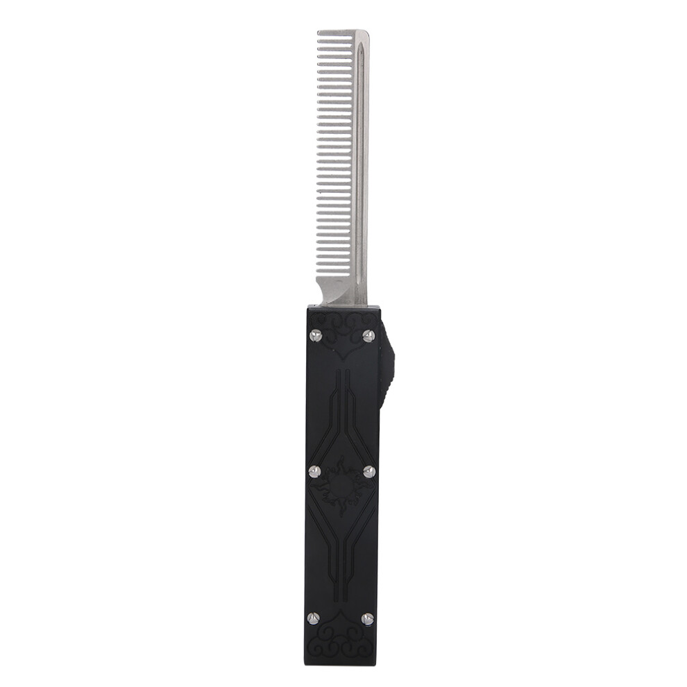 Stainless Steel Pocket Comb Black Folding Hair and Beard Grooming Tool