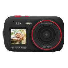 Cámara digital de 72 MP con pantalla 2.5K, pantallas duales, enfoque automático & zoom de 16x, negro