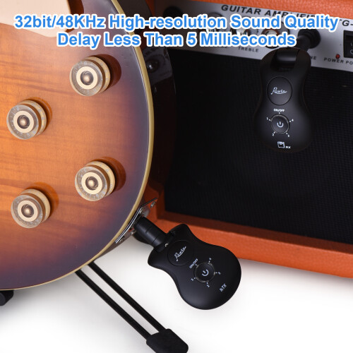 Sistema wireless per chitarra 2.4G nero 7,5  4,8 cm 400 mAh 2