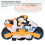 Moto transformable Stunt ABS, 3x piles AA 10
