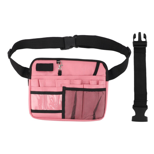 Sac banane rose pour infirmière, sac à outils à compartiments multiples 2