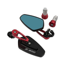 (Red) For Kawasaki Z900 Z 900 Motorcycle Rear View Black Handle Bar End Side Rearview Mirrors