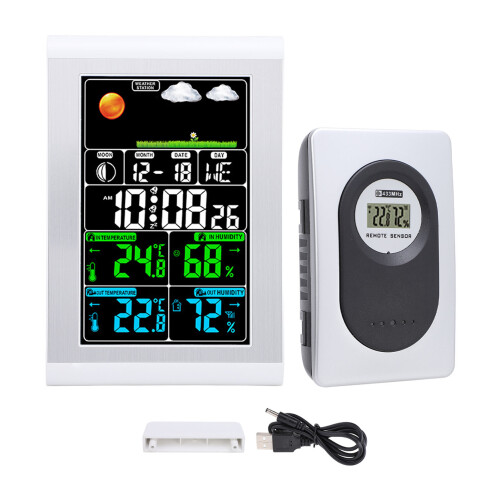 Orologio meteo in ABS da parete con display 3xAAA 2xAAA 366,00 g 1