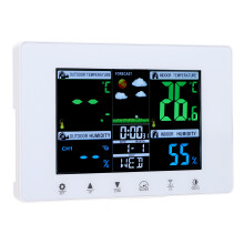 Reloj digital meteorológico con hora atómica y pantalla LCD de 7.5/12/16 pulgadas negro