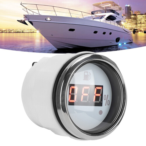 2in Fuel Level Gauge LED Digital Display, IP67, 0-100%, White