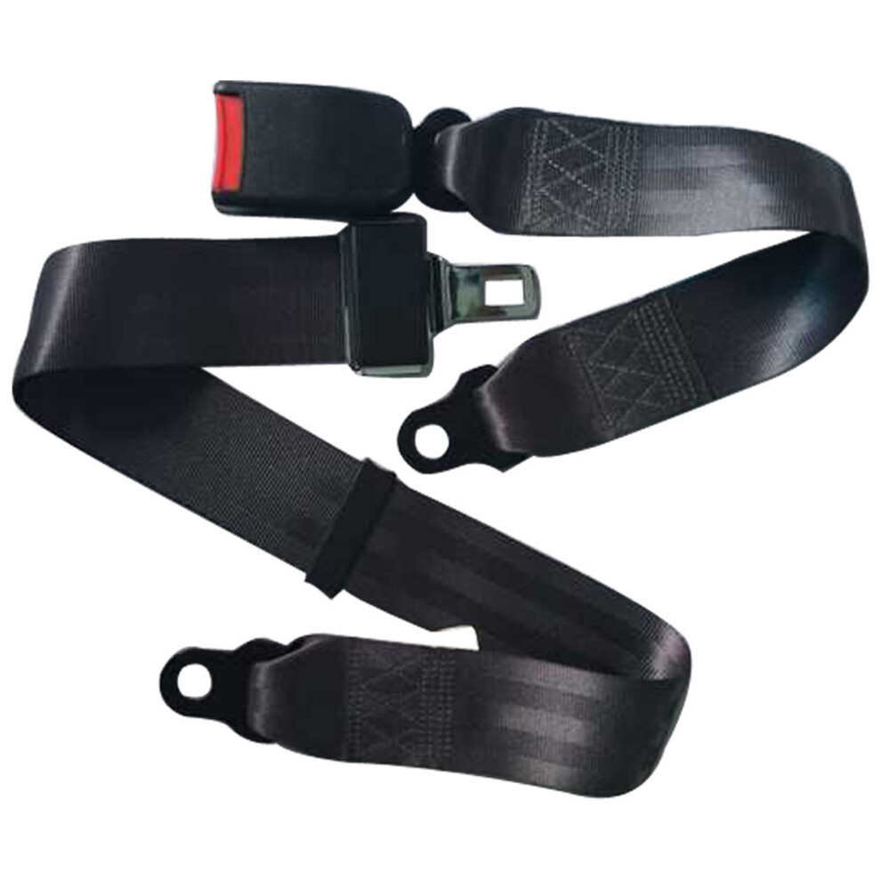 Universal 2-Point Adjustable Seat Belt For Bus, Golf Cart, Black 4351333800994