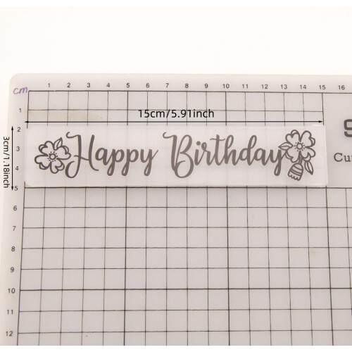 Embossing Template Happy Birthday Floral Embossing Design For Scrapbooking Card Making 1