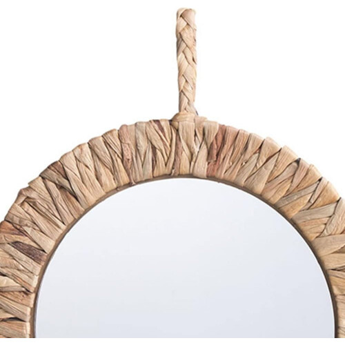 Rattan Wall Mirror 15-Inch Round Hanging Decorative Circle Mirror 2