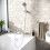 NES Home Nes Home White Pedestal Basin Toilet 1700 Bath Tap and Front Panel Set 5