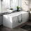NES Home Nes Home White Pedestal Basin Toilet 1700 Bath Tap and Front Panel Set 6