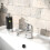 NES Home Nes Home White Pedestal Basin Toilet 1700 Bath Tap and Front Panel Set 4